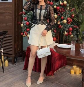 Elegant Lace &amp; Tweed Dress 💝