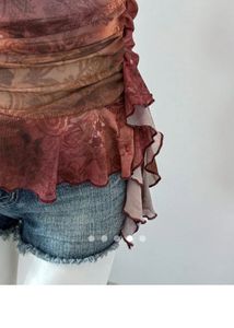 Ruffle Tube Top - Maroon