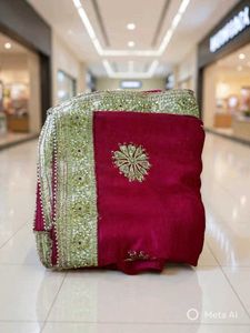 Vibrant Pink Embroidered Saree