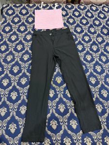Classic Black Trousers and crop top combo