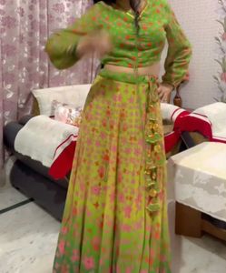 Vibrant Floral Print Lehenga Choli Set