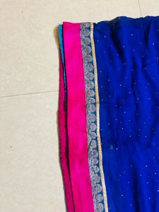 Beautiful Blue &amp; Pink Ombre Saree