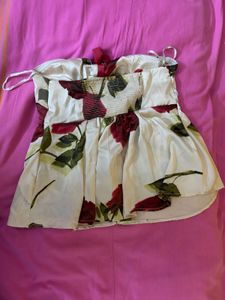 NEW Floral Print Tie Top