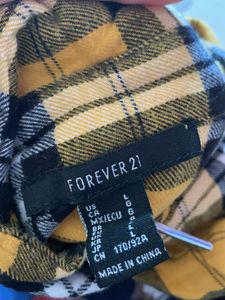 Forever 21 Yellow Plaid Crop Top