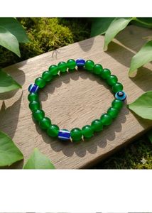 Green Evil Eye Beaded Bracelet