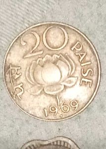 1969 20 Paise Coin
