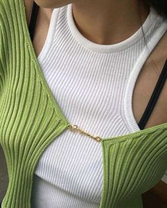 Light Green Butterfly Clasp Cardigan Top