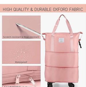 Durable Pink Rolling Travel Bag