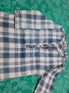Blue Plaid Tunic Top