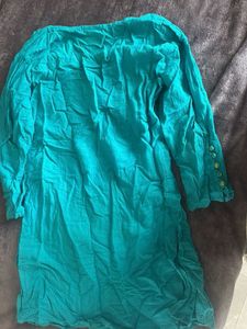 Teal Cotton Kurta