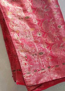 Beautiful Pink Silk Saree with Blouse