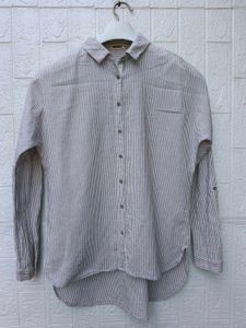 New with tag Korean Striped Casual Button-Up Shirt