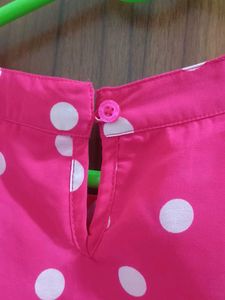 Girls' Pink Polka Dot High-Low Dress