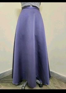 Elegant Blue Satin Skirt
