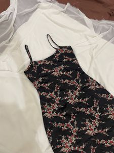 Black Floral Slip Dress