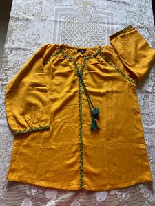 Brand new Yellow Embroidered Top (L)