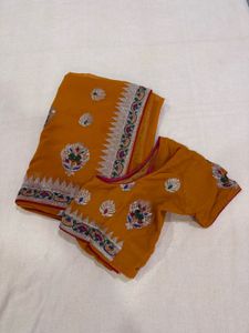 Elegant Mustard Saree with Blouse