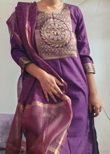 Elegant Purple Kurta Set with Dupatta