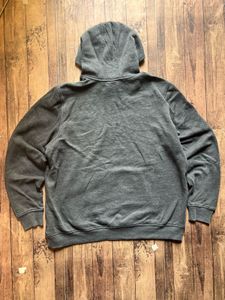 Comfortable Grey Hoodie with Bold Logo