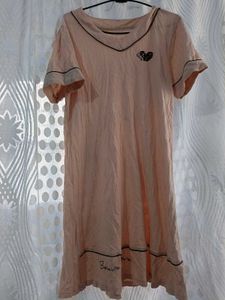 Cute Pink Nightdress with Heart Print