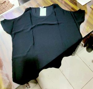 Chic Black Cold Shoulder Top