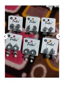 Elegant Studded Jhumka Earrings Set of 6
