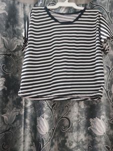 Coral Pinafore Dress &amp; Striped Tee Set