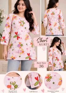 Cute Butterfly Print Short Kurti
