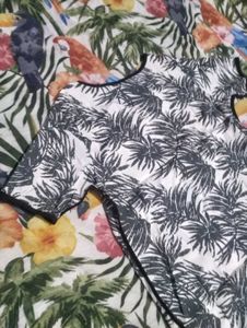 Tropical Leaf Print T-Shirt