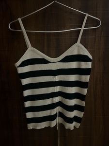 Striped Ribbed Knit Camisole Top