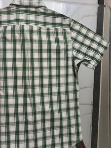 SCULLERS Green Plaid Half Hands Shirt