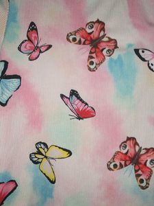 Cute Butterfly Print Tie-Dye T-Shirt