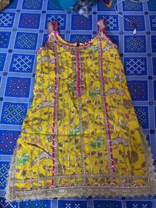 Yellow Floral Print Sharara Suit