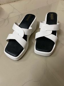 Stylish White Wedge Sandals