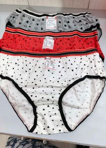 3 Pack Women's Heart Print Briefs