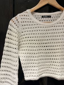 Chic Crochet Knit Cropped Top