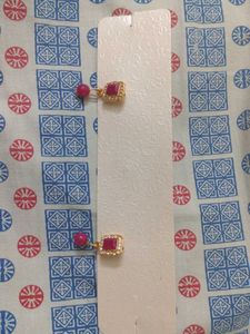 Elegant Pink Stone Earrings