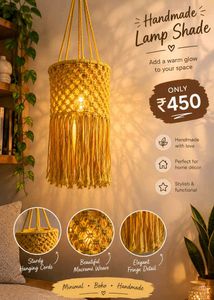 Macrame Lamp Shade &amp; Planter Combo