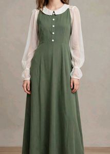Green Long Sleeve Maxi Dress