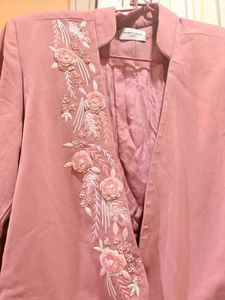 Embroidered Pink Blazer