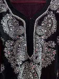 Black Chikankari Kurta