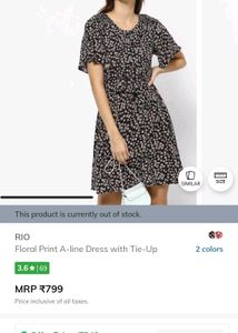 Black Floral Print Dress