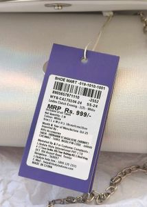 Code by Lifestyle White Shimmer Clutch