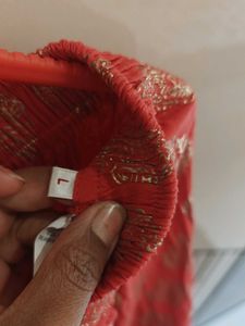 Stylish Red &amp; Gold Ethnic Skirt and dupatta