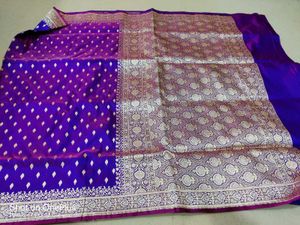 Banarsi Silk Saree Small Border Buti