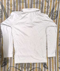 White Long Sleeve Polo Shirt