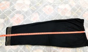 Elegant Black Palazzo with Gold Trim lace design