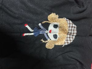 Black Woollen Girlish Top