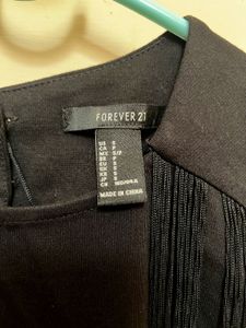 FOREVER 21 Black Fringe Detail Dress