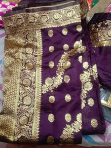 Elegant Purple Banarasi Silk Saree